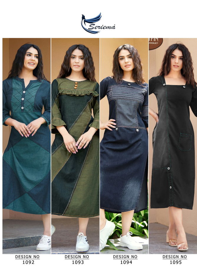 Seriema Kumb Capture 3 Stylish Fancy Wear Denim Wholesale Kurtis
